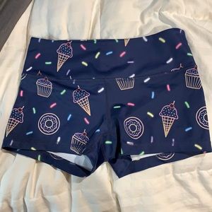 Feed me fight me workout shorts